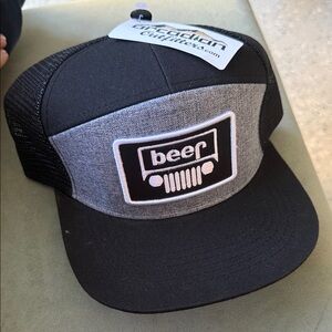 Beer Jeep Patch Trucker Hat - Black & Gray